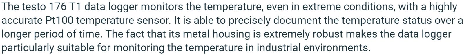 אוגר נתונים טמפרטורה TESTO 176-T1 DATA LOGGER TEXT